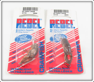Rebel Brown Teeny Craw Lure Pair On Cards