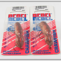 Rebel Brown Wee Crawfish Lure Pair On Cards