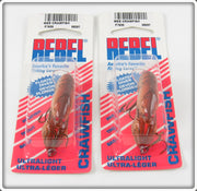 Rebel Brown Wee Crawfish Lure Pair On Cards