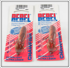 Rebel Brown Wee Crawfish Lure Pair On Cards