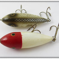 Heddon Baby Zara Pair: Silver Flitter & Red Head White