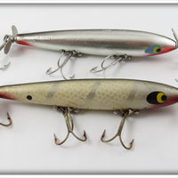 Vintage Smithwick Silver & Perch Devil's Horse Lure Pair