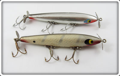 Vintage Smithwick Silver & Perch Devil's Horse Lure Pair