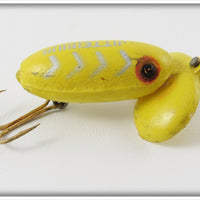 Vintage Fred Arbogast Yellow Shore Fly Rod Jitterbug Lure 