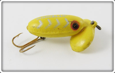 Vintage Fred Arbogast Yellow Shore Fly Rod Jitterbug Lure 