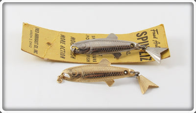 Vintage Fred Arbogast Spin Liz Lure Pair With One Card 