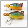 Vintage Arbogast Perch Hula Popper Lure Pair 
