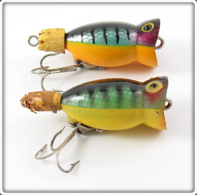 Vintage Arbogast Perch Hula Popper Lure Pair 