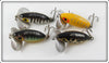 Arbogast Perch, Yellow Shore & Coachdog Jitterbug Lot Of Four