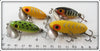 Arbogast Perch, Yellow Shore & Frog Jitterbug Lot Of Four