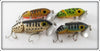 Arbogast Perch, Frog & Coachdog Jitterbug Lure Lot Of Four 
