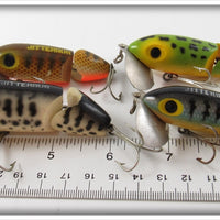 Arbogast Perch, Frog & Coachdog Jitterbug Lot Of Four