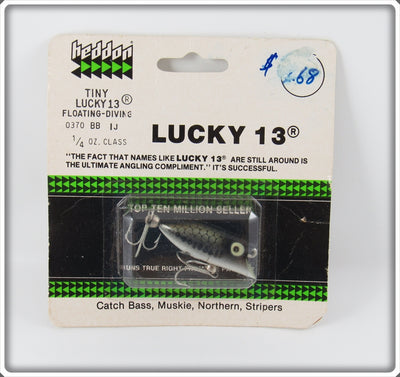 Vintage Heddon Baby Bass Tiny Lucky 13 Lure On Card