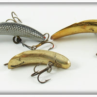 Helin Black Scale & Chrome Flatfish Lot Of Three