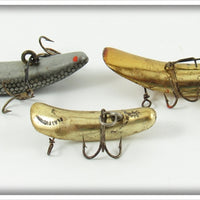 Helin Black Scale & Chrome Flatfish Lot Of Three