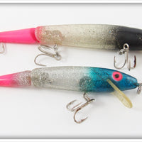 Vintage Rebel Glitter Fluorescent Jointed Floater Lure Pair