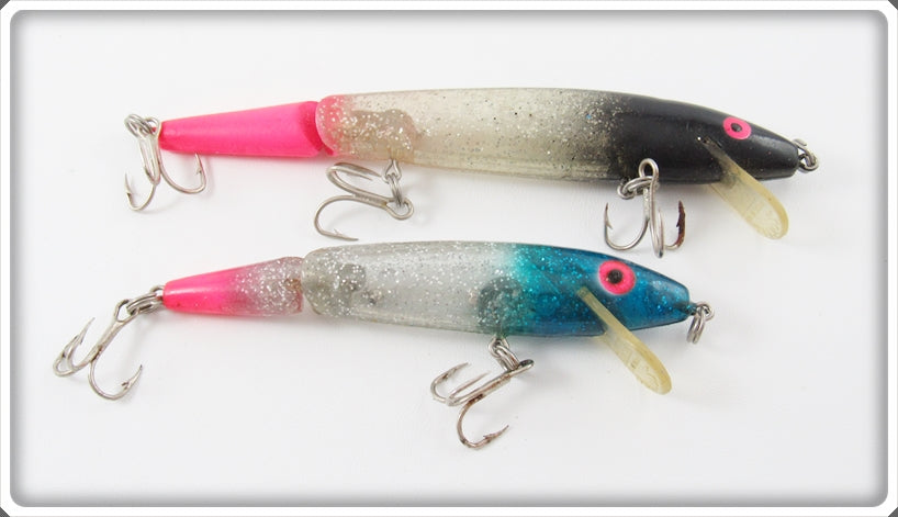 Vintage Rebel Glitter Fluorescent Jointed Floater Lure Pair