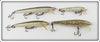 Vintage Rebel Silver & Natural Floater Lure Lot Of Four