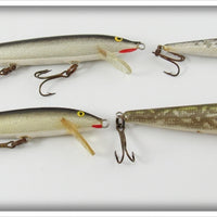Vintage Rebel Silver & Natural Floater Lure Lot Of Four