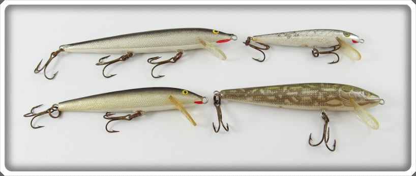 Vintage Rebel Silver & Natural Floater Lure Lot Of Four