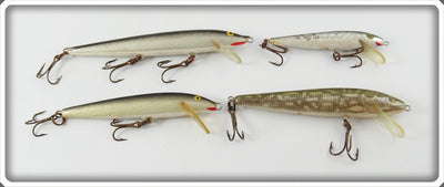 Vintage Rebel Silver & Natural Floater Lure Lot Of Four