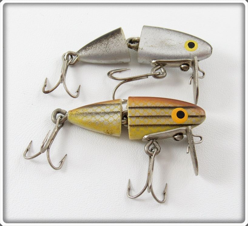 Vintage Harrison Hoge Silver & Striped Rocky Jr Lure Pair Vintage Harrison Hoge Silver & Striped Rocky Jr Lure Pair