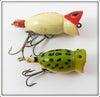 Arbogast Hula Popper Pair: Red/White & Frog