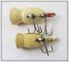 Arbogast Hula Popper Pair: Red/White & Frog