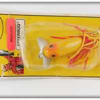 Vintage Fred Arbogast Yellow Shore Weedless Jitterbug On Card 