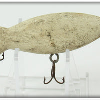 Folk Art White Carved Fish Lure