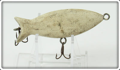 Folk Art White Carved Fish Lure