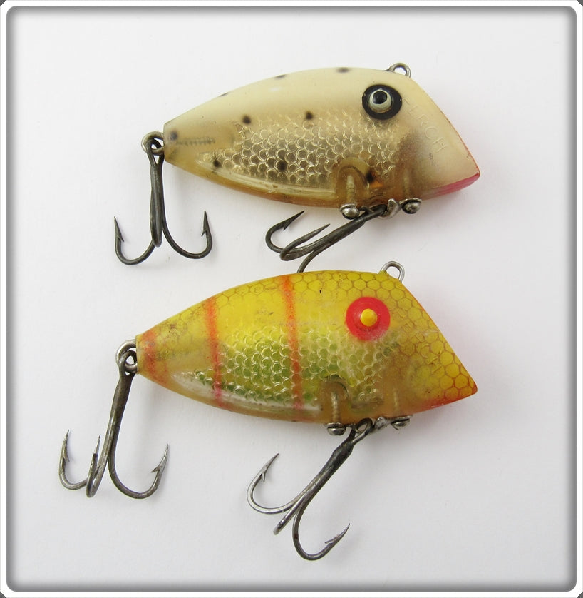 Vintage Pico White Spotted & Perch Pico Perch Lure Pair For Sale