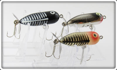 Heddon Black Shore, Chrome & Silver Shore Tiny Torpedo Lot Of Three