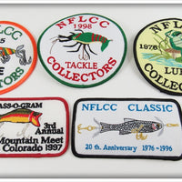 NFLCC Five Hook Minnow, Flapper Crab, Frog, Bass O Gram & Evolution Patch Lot