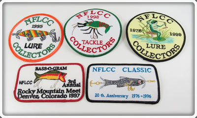 NFLCC Five Hook Minnow, Flapper Crab, Frog, Bass O Gram & Evolution Patch Lot