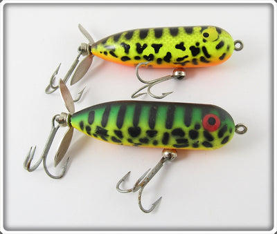 Heddon Baby Torpedo Pair: Fluorescent Green Crawdad & Brown Crawdad