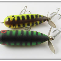 Heddon Baby Torpedo Pair: Fluorescent Green Crawdad & Brown Crawdad