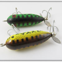 Heddon Tiny Torpedo Pair: Fluorescent Green Crawdad & Brown Crawdad