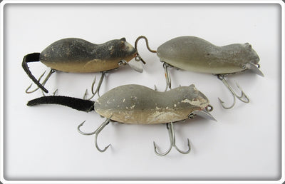 Heddon Fishable Meadow Mouse Lot Of Three