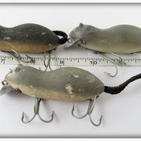 Heddon Fishable Meadow Mouse Lot Of Three