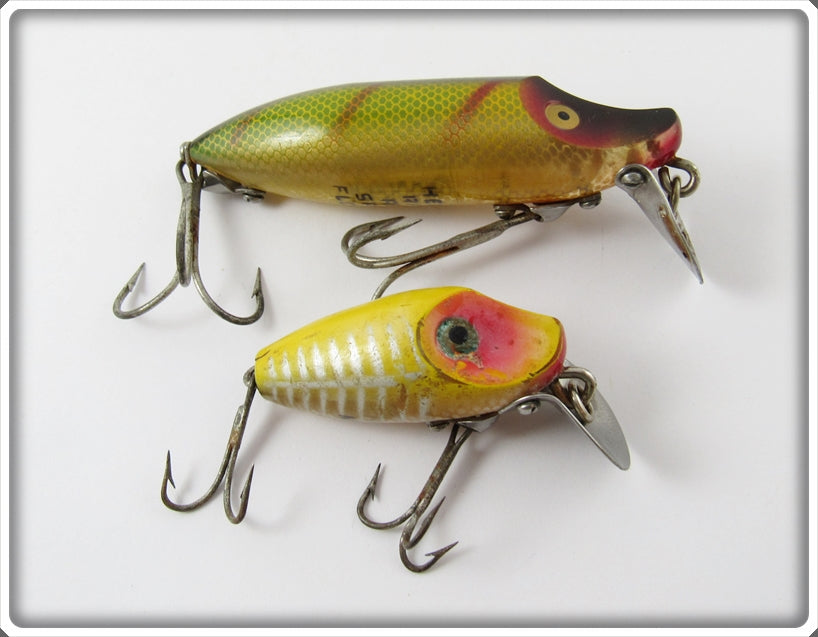 Heddon Pair: Perch River Runt & Yellow Shore Midget Digit