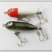 Heddon Tiny Torpedo Pair: Red Head White & Baby Bass