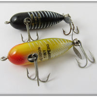 Heddon Tiny Torpedo Pair: Yellow Shore & Black Shore
