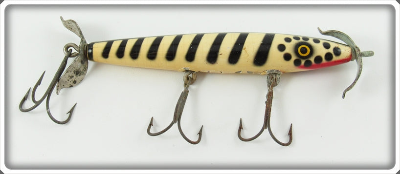 Vintage Eger White Black Stripes Dillinger Lure