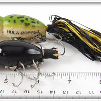 Fred Arbogast Frog & Black Hula Popper Pair