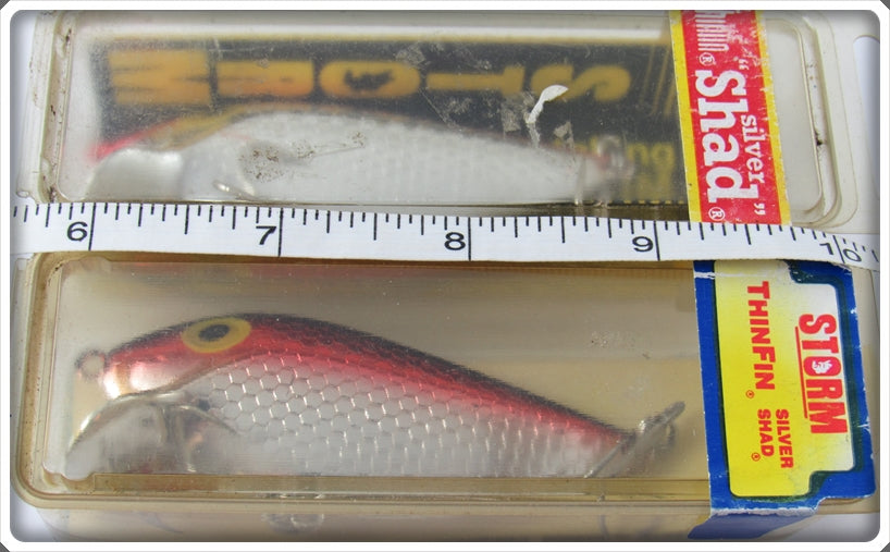 Storm Metallic Silver Red & Metallic Fluor Red Thinfin Silver Shad Pair In Boxes