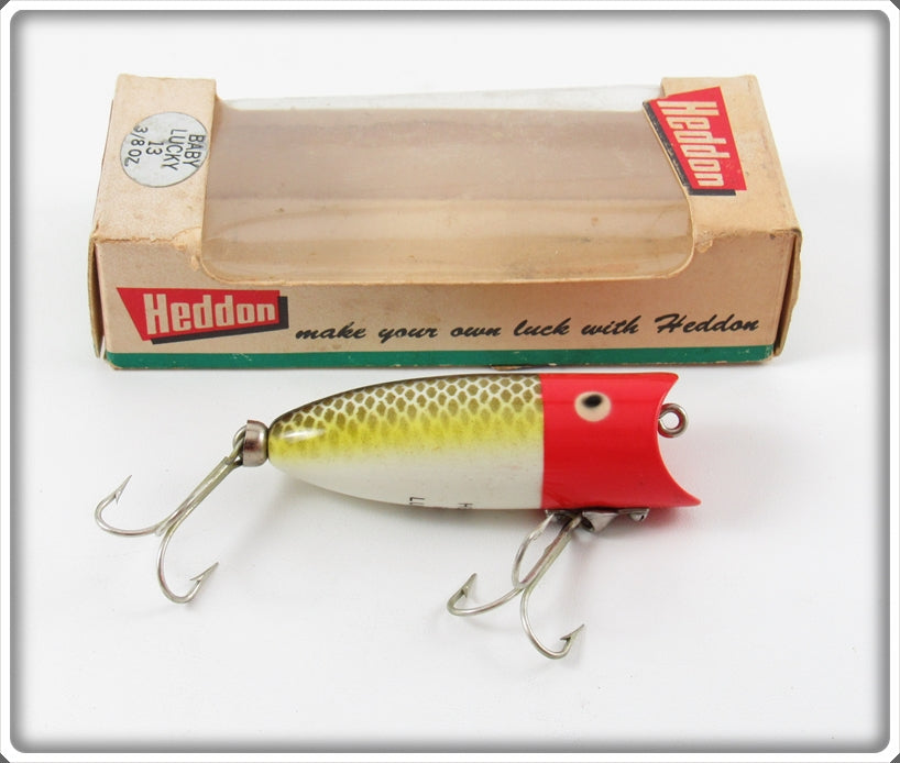 Vintage Heddon JRH Red Head Dace Baby Lucky 13 Lure In Box