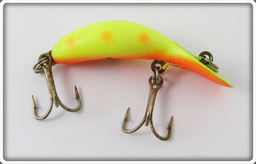 Heddon Chartreuse With Orange Spots Tiny Tad