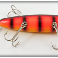 Contemporary Orange With Black Stripes Five Hook Minnow Lure