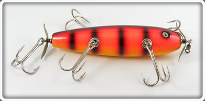 Contemporary Orange With Black Stripes Five Hook Minnow Lure